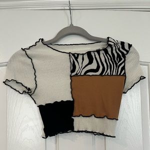 Color block crop top